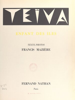 cover image of Teïva, enfant des îles